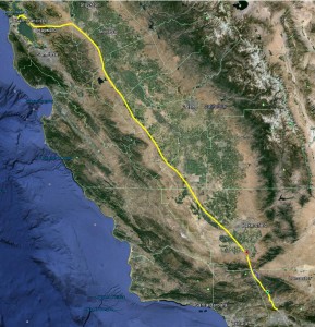 Hyperloop route map - That's one long pipe.
